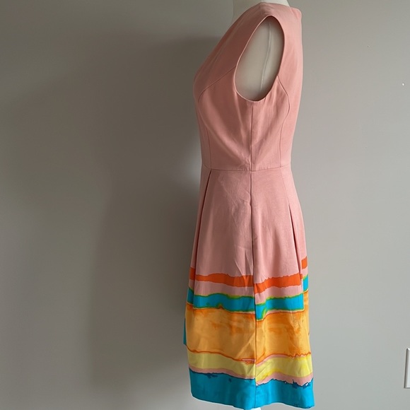 Anthropologie Tracy Resse Painterly Pastel Mini Sleeveless V-Neck Dress - Picture 4 of 12